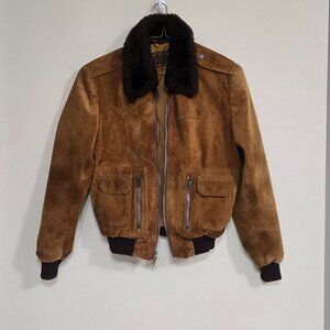 Faded Glory Bomber Flight Leather Jacket